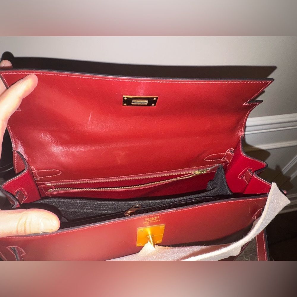 Hermes Kelly 32 Box Leather Rouge H Sellier Vintage - Picture 7 of 16
